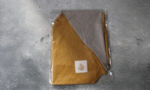 あずま袋　黄色×生成り