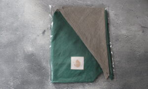 あずま袋　緑×生成り